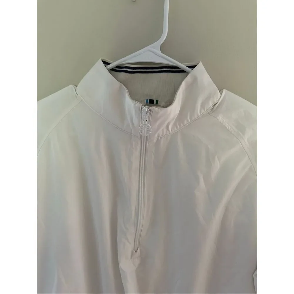 Tory Sport Women's Half-Zip Windbreaker White Size XL